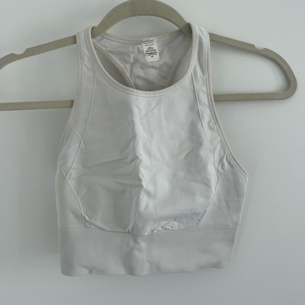 Lulu white sports bra